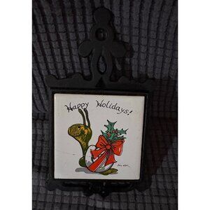 Vintage snail happy holiday Christmas trivet